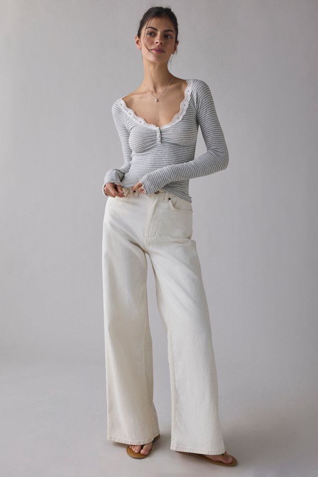 Out From Under Diana Layering Lace-Trim Henley Top