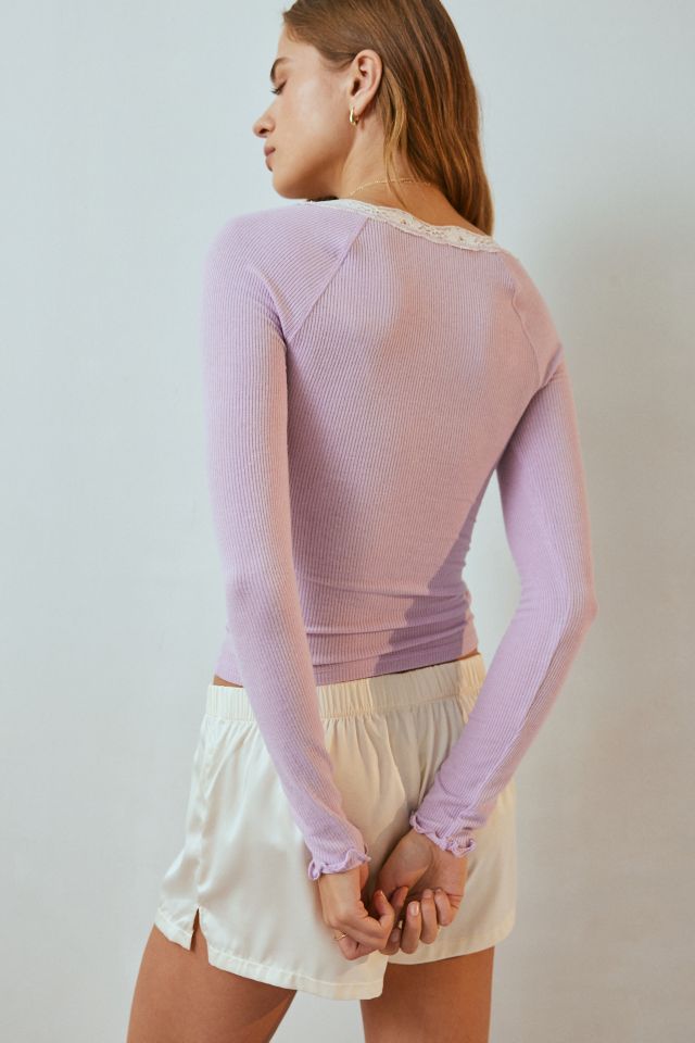 Out From Under Diana Layering Lace-Trim Henley Top