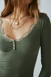 Out From Under Diana Layering Lace-Trim Henley Top