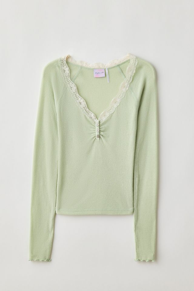 Out From Under Diana Layering Lace-Trim Henley Top #4