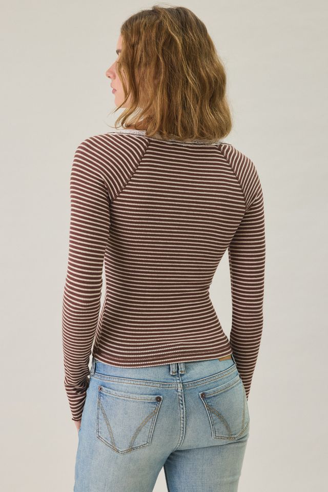 Out From Under Diana Layering Lace-Trim Henley Top #2