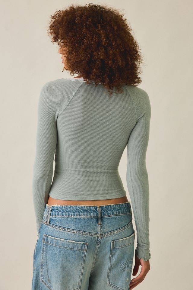 Out From Under Diana Layering Lace-Trim Henley Top #3
