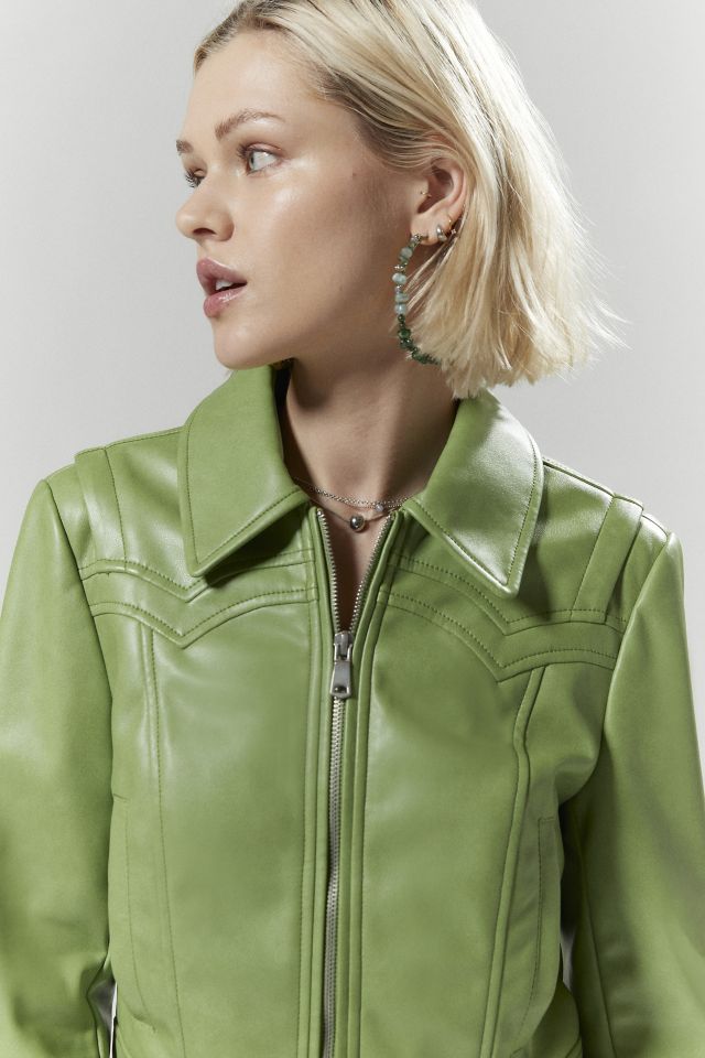 Silence + Noise Mariah Faux Leather Western Jacket #3