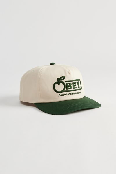 Shop Obey Sound Twill 5-panel Baseball Hat In Cream, Men's At Urban Outfitters