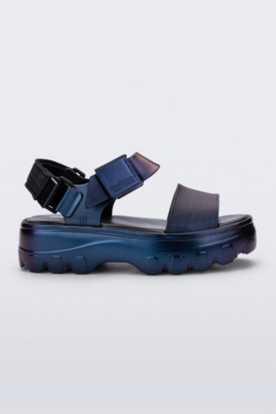 MELISSA KICK OFF JELLY PLATFORM SANDAL IN BLUE CHAMELEON, WOMEN'S AT URBAN OUTFITTERS 