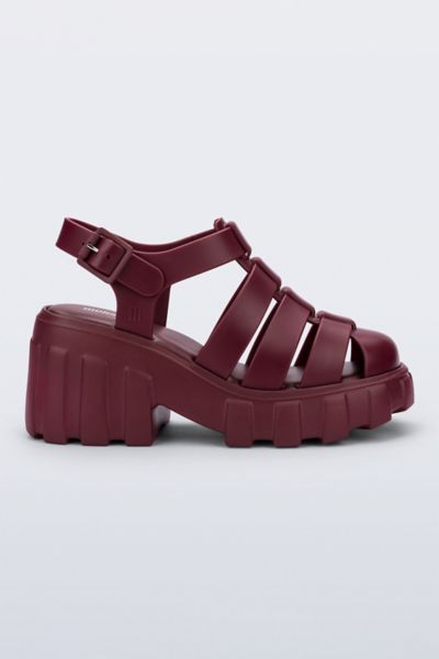 MELISSA MEGAN JELLY PLATFORM FISHERMAN SANDAL IN RED, WOMEN'S AT URBAN OUTFITTERS 