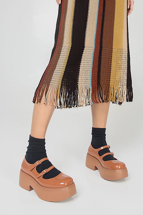 Shop Melissa Farah Jelly Platform Mary Jane Shoe In Brown, Women's At Urban Outfitters