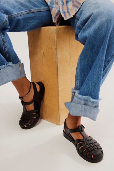 Shop Melissa Possession Jelly Fisherman Sandal In Black, Women's At Urban Outfitters