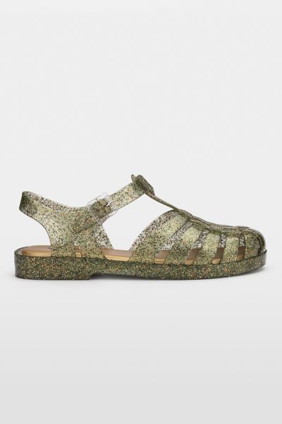 MELISSA POSSESSION JELLY FISHERMAN SANDAL IN GLITTER CLEAR/BEIGE, WOMEN'S AT URBAN OUTFITTERS 