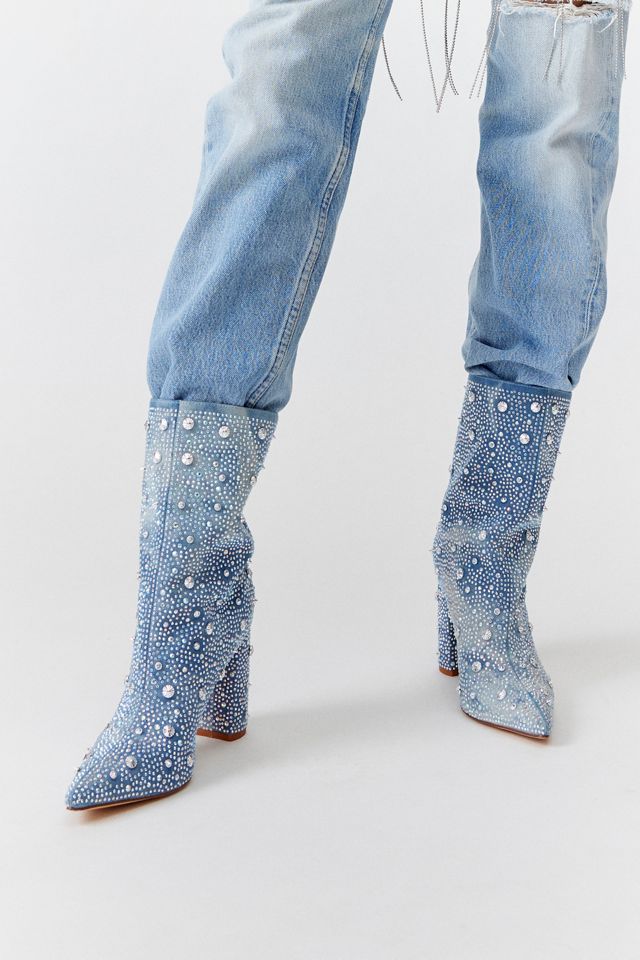 Azalea Wang Admiral Embellished Denim Boot #1