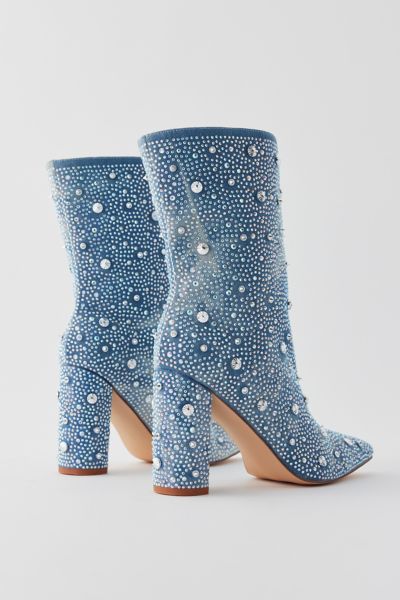 Azalea Wang Admiral Embellished Denim Boot