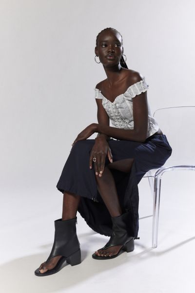 Shop Azalea Wang Grayson Chunky Heeled Sandal In Black, Women's At Urban Outfitters