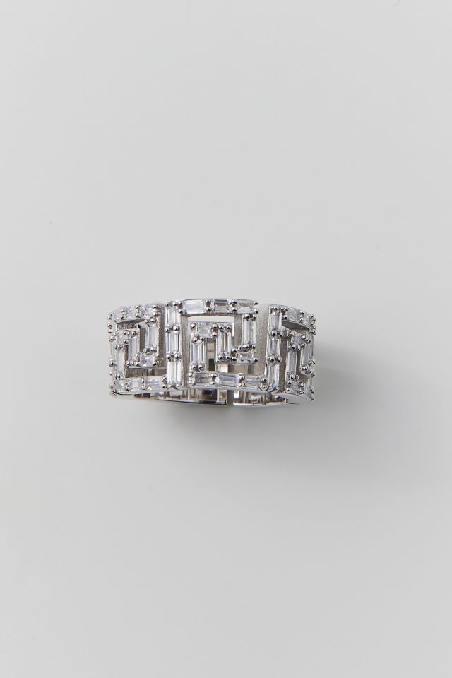 King Ice Iced Greek Key Ring #1