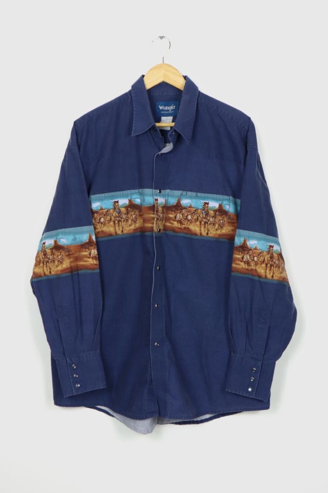 Urban Outfitters Vintage Wrangler Stripe Western Button-down Shirt