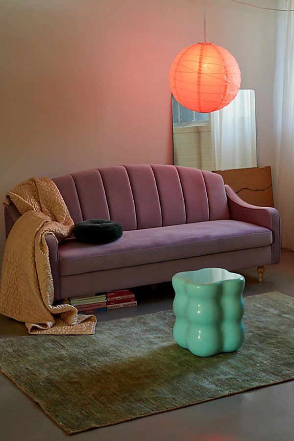 Urban Outfitters Charlotte Velvet Sleeper Sofa In Pink At