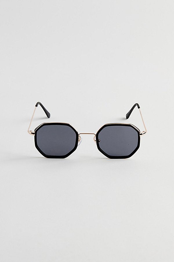 Urban Outfitters Wells Combo Hex Sunglasses In Gold, Men's At  In Gray