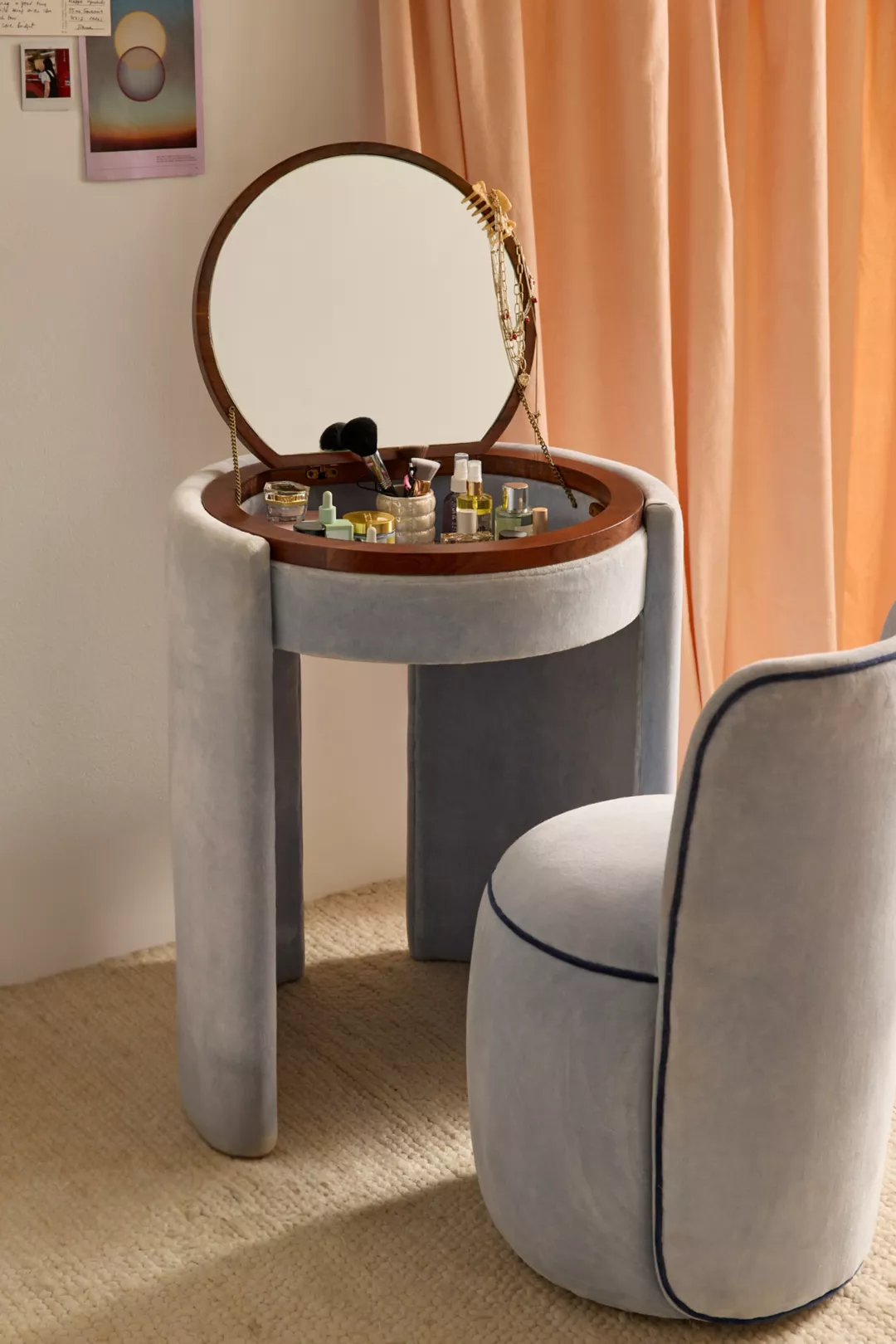 Urban Outfitters Home Jane Mirror Vanity & Stool Set