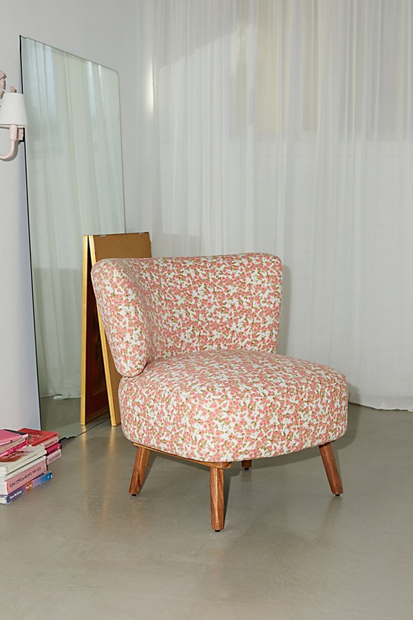 Shop Urban Outfitters Lottie Armless Chair In Pink Floral At