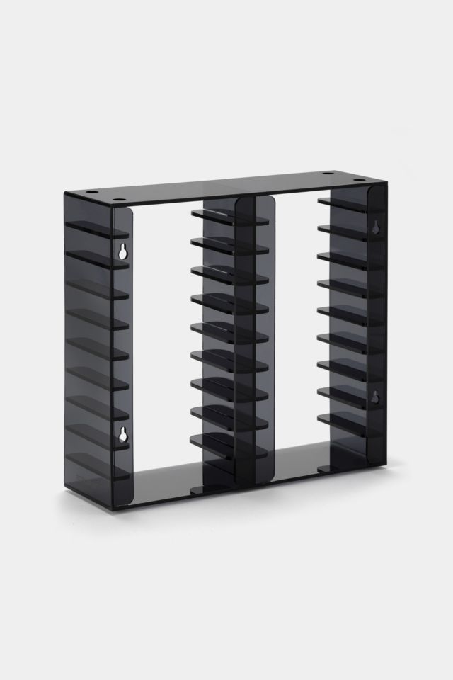 Clear Acrylic Cassette Tape Holder with Cutout Handles, 2 Tier