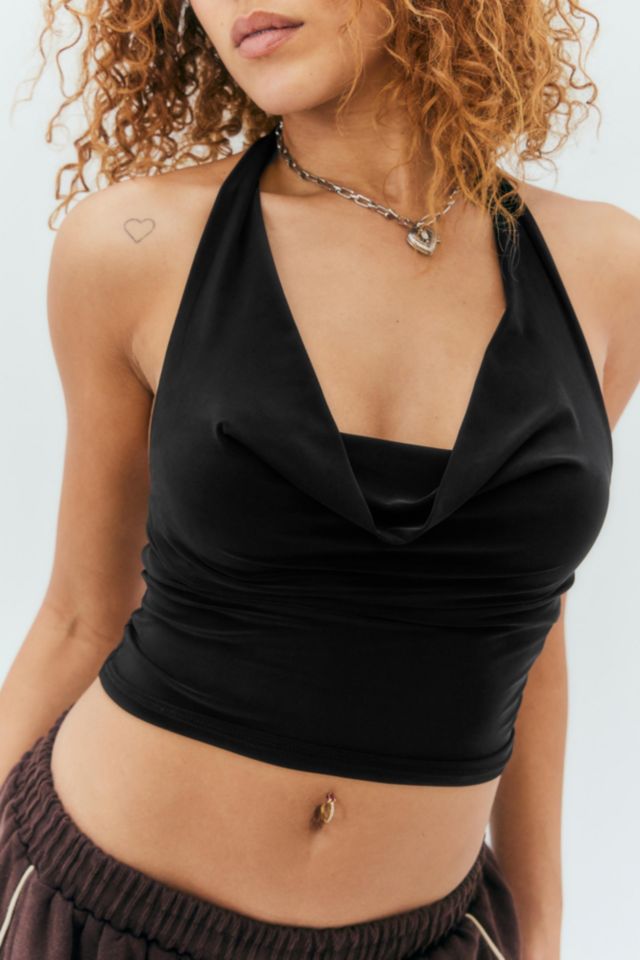 Urban Outfitters Black Halter Crop Top, Brand New With Tag