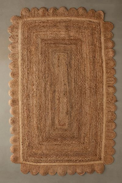 Urban Outfitters Stevie Petals Braided Jute Rug In Ivory At