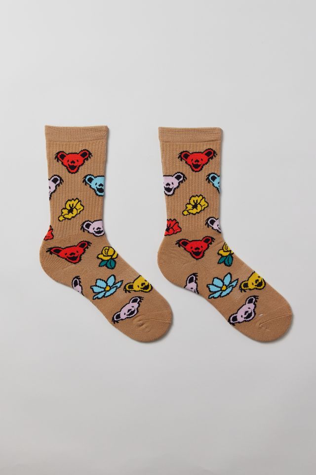 Grateful Dead Bear Icon Crew Sock | Urban Outfitters