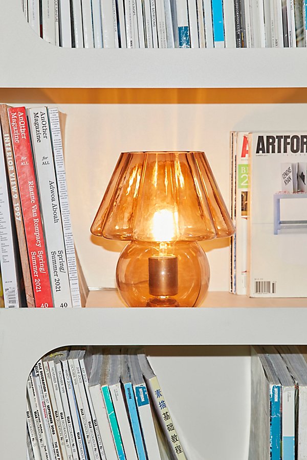 Urban Outfitters Asher Glass Table Lamp In Brown At  In Multi
