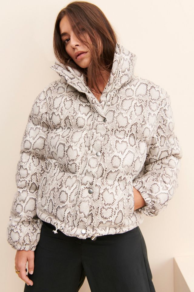 En Saison Snakeskin Printed Puffer Urban Outfitters