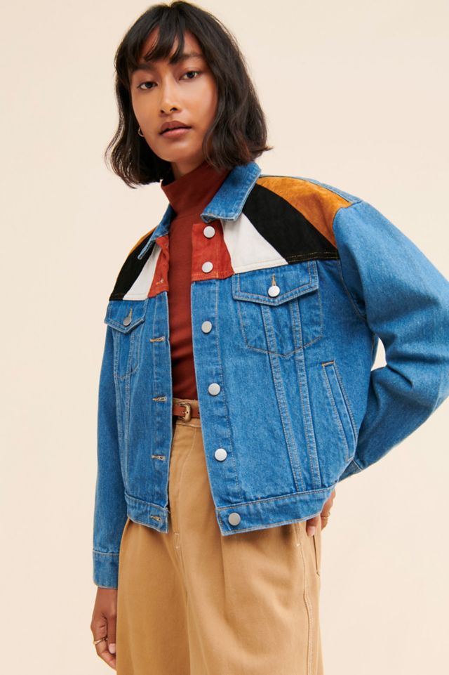 Le Lis Colorblock Jean Jacket Urban Outfitters