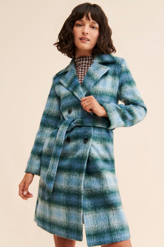 MinkPink Sloan Plaid Coat | Urban Outfitters