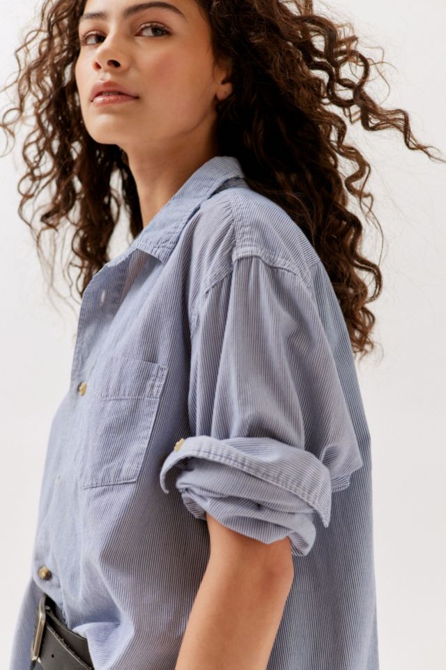 Vintage By UO Oversized Menswear Striped Button-Down Shirt #2