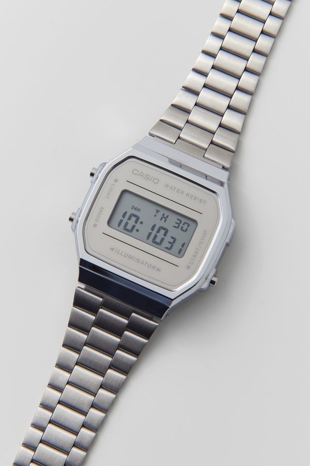 Casio vintage mirror hot sale face watch