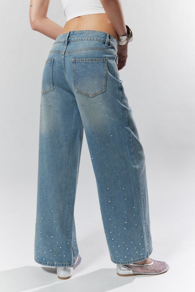 House Of Sunny Crystalized Wide Leg Jean #3