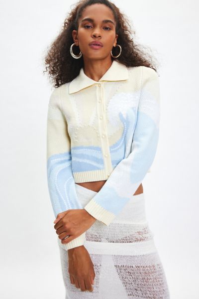 House Of Sunny Crystallized High Tide Collared Cardigan