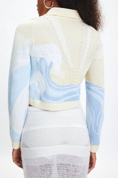 House Of Sunny Crystallized High Tide Collared Cardigan