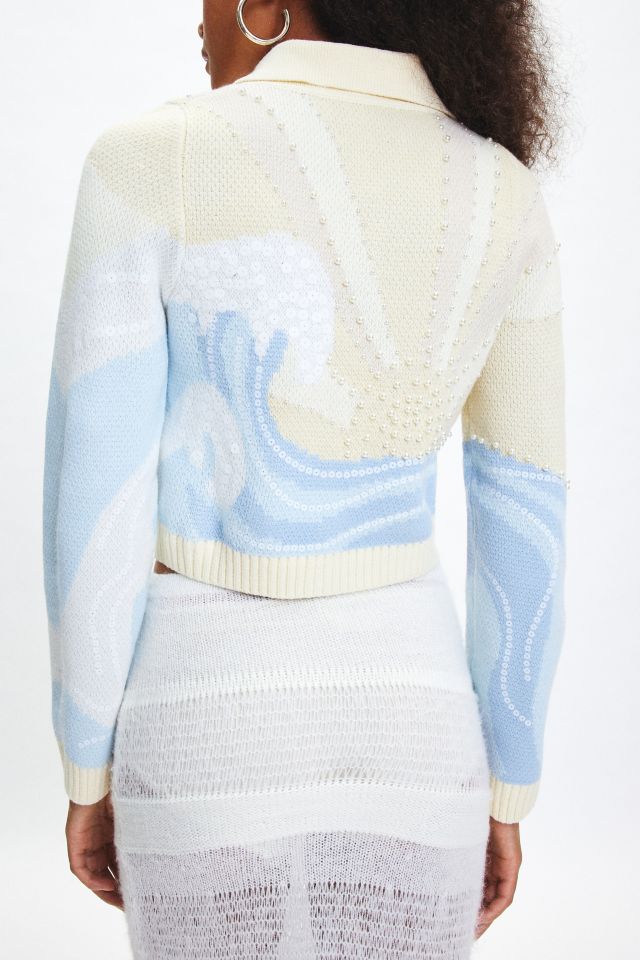 House Of Sunny Crystallized High Tide Collared Cardigan #3