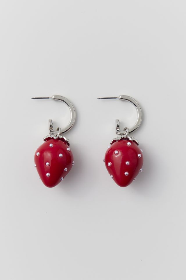 Strawberry Charm Hoop Earring #1