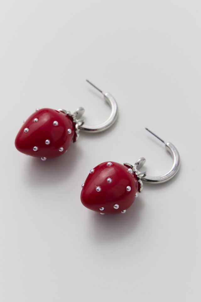 Strawberry Charm Hoop Earring #2