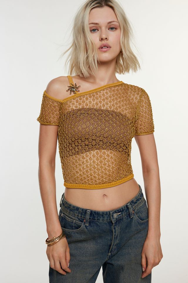 House Of Sunny Sun Dial Knit Asymmetric Top Urban Outfitters