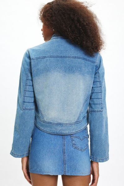 House Of Sunny Take A Trip Mini Racing Denim Jacket