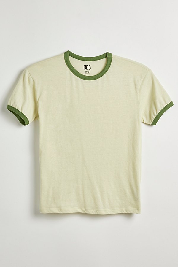 Bdg Frankie Ringer Tee In Green, Men's At Urban Outfitters