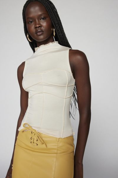 Shop Geel Rio Mock Neck Top In Ivory, Women's At Urban Outfitters