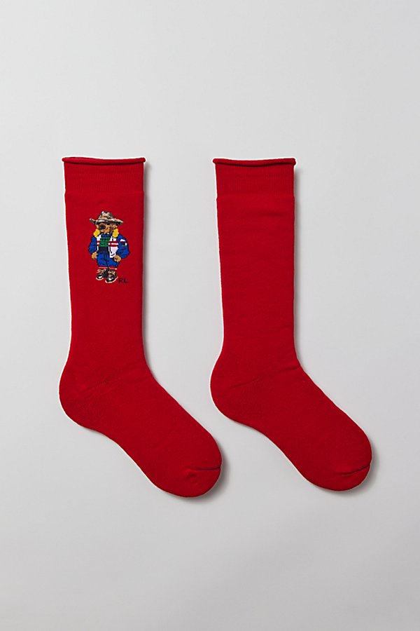 Polo Ralph Lauren Sun Valley Bear Crew Sock In Red, Men's At Urban Outfitters