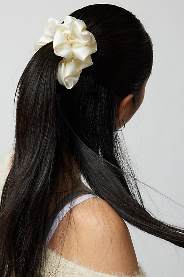 Urban Outfitters Satin Scrunchie In Ivory At