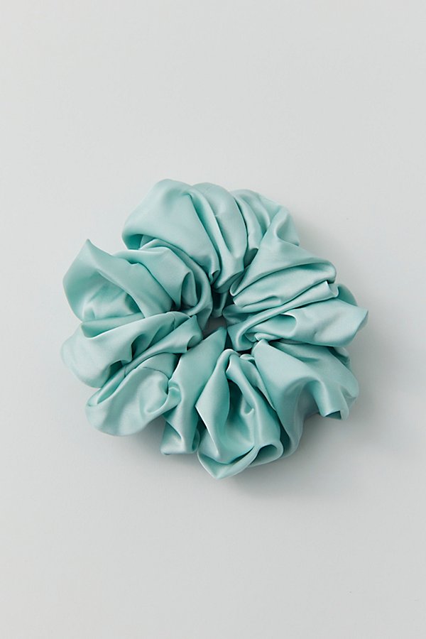 Urban Outfitters Satin Scrunchie In Green At  In Blue