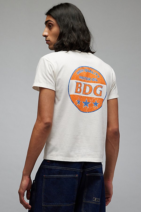 Shop Bdg Gas Station Tee In Cream, Men's At Urban Outfitters