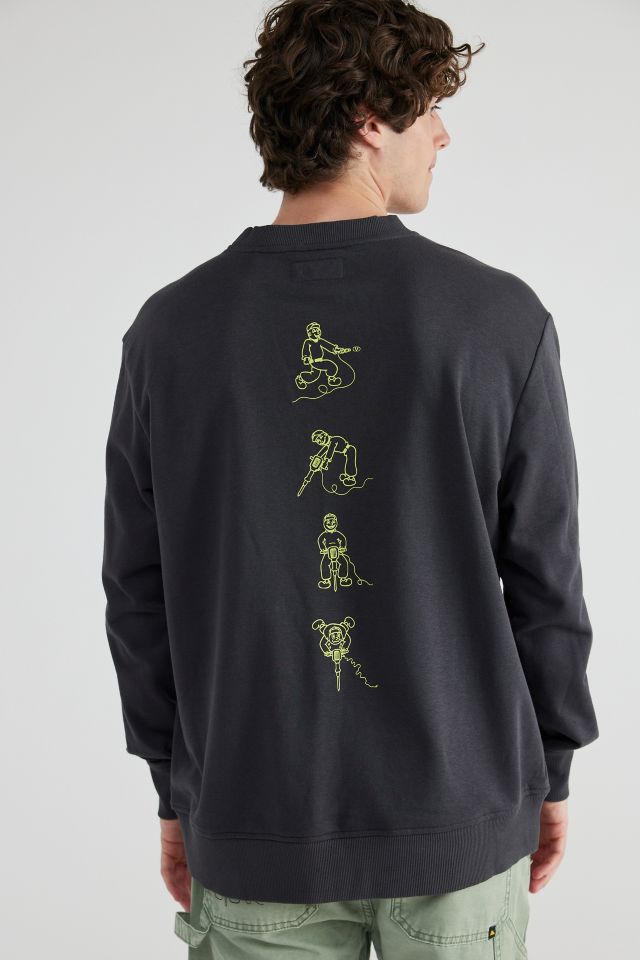 CAT Workman Doodles French Terry Crew Neck Sweatshirt #1