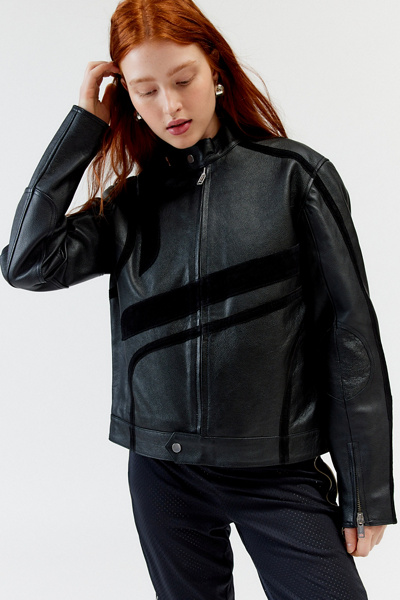 美品 ohotoro Urban Leather Jacket charcoal Women's 120th Anniversary Cafe Racer Leather Jacket