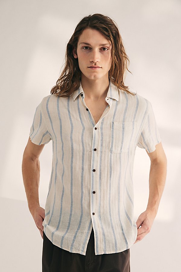 Shop Katin Alan Short Sleeve Shirt Top In Ivory, Men's At Urban Outfitters