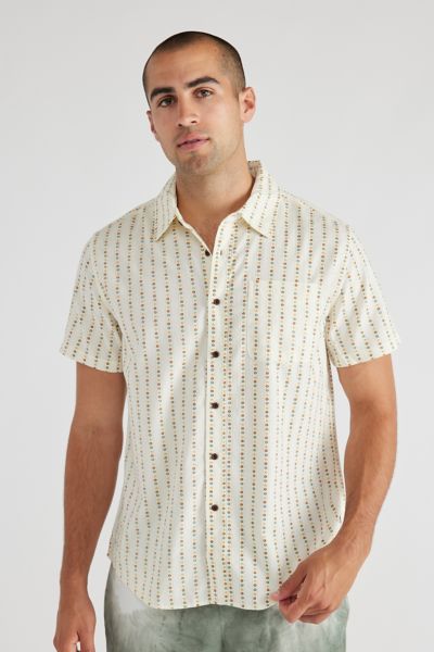 Katin Resonate Short Sleeve Shirt Top In Vintage White, Men's At Urban Outfitters
